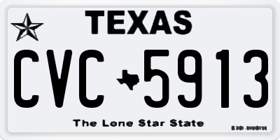 TX license plate CVC5913