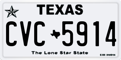 TX license plate CVC5914