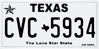 TX license plate CVC5934