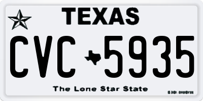 TX license plate CVC5935