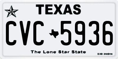 TX license plate CVC5936