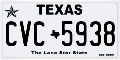 TX license plate CVC5938