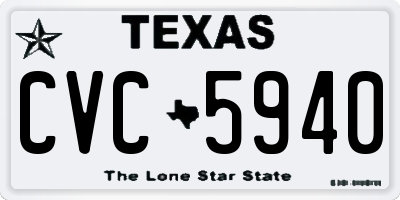 TX license plate CVC5940