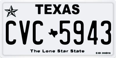 TX license plate CVC5943