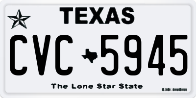 TX license plate CVC5945