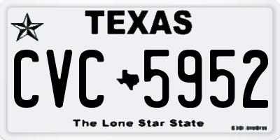 TX license plate CVC5952