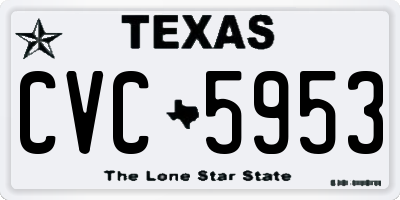 TX license plate CVC5953