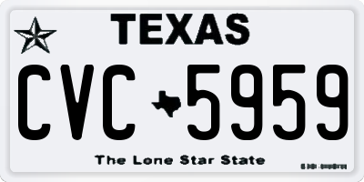 TX license plate CVC5959
