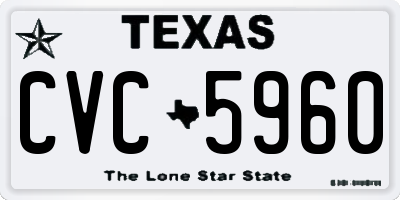 TX license plate CVC5960