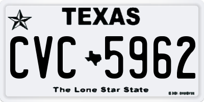 TX license plate CVC5962