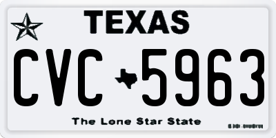 TX license plate CVC5963