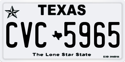 TX license plate CVC5965