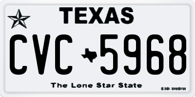TX license plate CVC5968