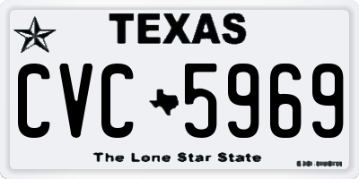 TX license plate CVC5969