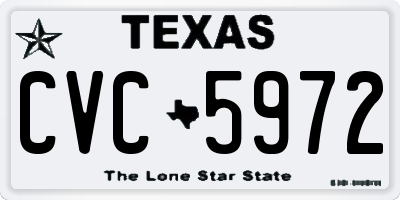 TX license plate CVC5972