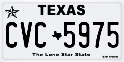 TX license plate CVC5975
