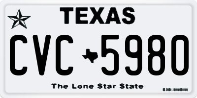 TX license plate CVC5980