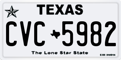 TX license plate CVC5982