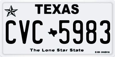 TX license plate CVC5983