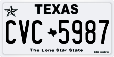 TX license plate CVC5987