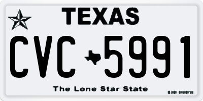 TX license plate CVC5991