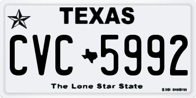 TX license plate CVC5992