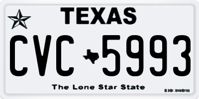 TX license plate CVC5993