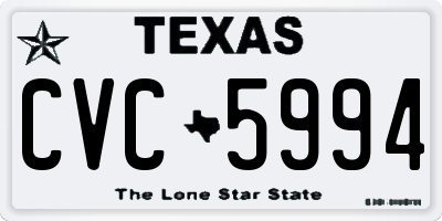 TX license plate CVC5994