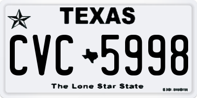 TX license plate CVC5998