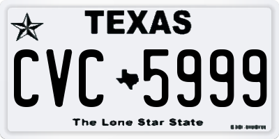 TX license plate CVC5999
