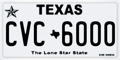 TX license plate CVC6000
