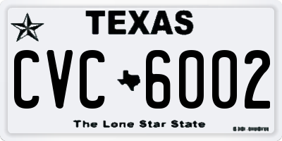 TX license plate CVC6002