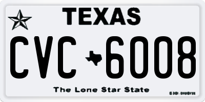 TX license plate CVC6008
