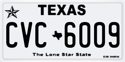 TX license plate CVC6009