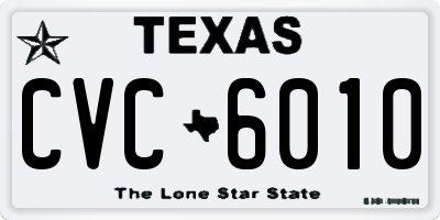 TX license plate CVC6010