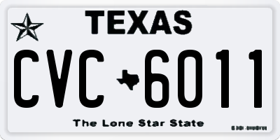 TX license plate CVC6011