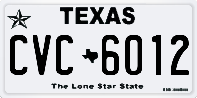TX license plate CVC6012