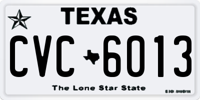 TX license plate CVC6013