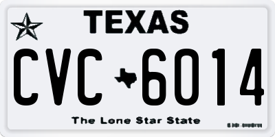 TX license plate CVC6014