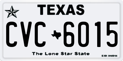 TX license plate CVC6015