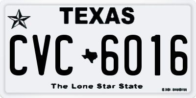 TX license plate CVC6016