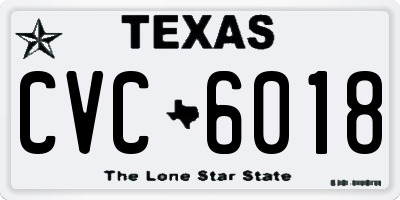 TX license plate CVC6018