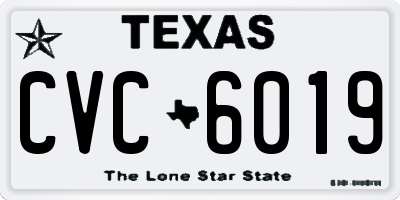 TX license plate CVC6019