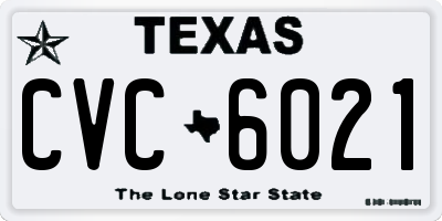 TX license plate CVC6021