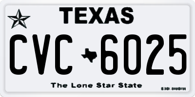 TX license plate CVC6025
