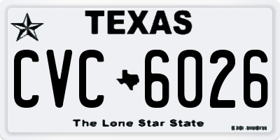 TX license plate CVC6026