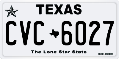 TX license plate CVC6027