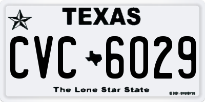 TX license plate CVC6029
