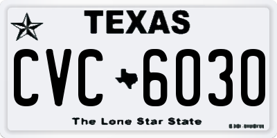 TX license plate CVC6030