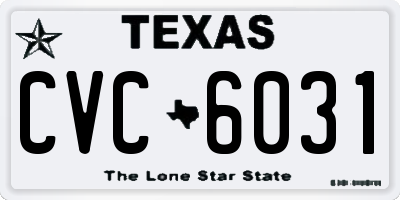 TX license plate CVC6031